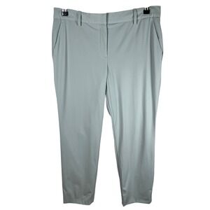 Theory Treeca 2 Italian Wool Pants Opal Green Mid Rise Slim Straight Leg Size 6